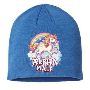 Unicorn Alpha Male Funny Sarcastic Ironic Gift Sustainable Beanie