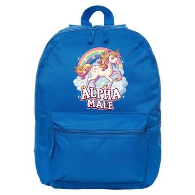 Unicorn Alpha Male Funny Sarcastic Ironic Gift 16 in Basic Backpack