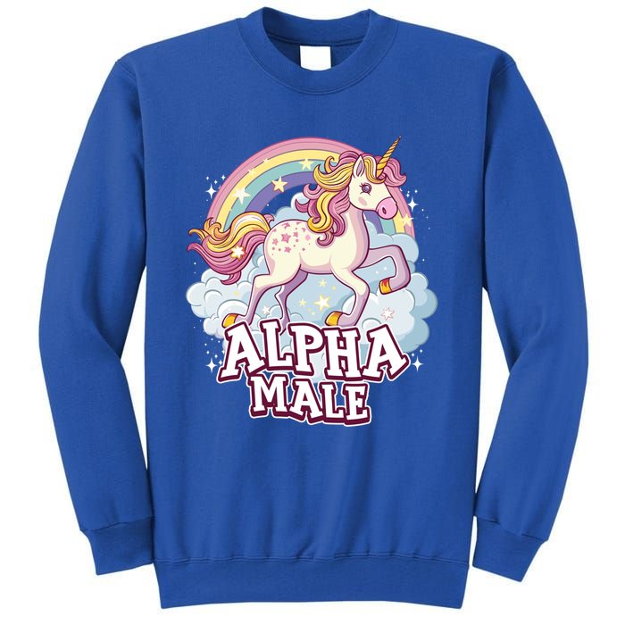 Unicorn Alpha Male Funny Sarcastic Ironic Gift Tall Sweatshirt