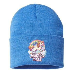 Unicorn Alpha Male Funny Sarcastic Ironic Gift Sustainable Knit Beanie