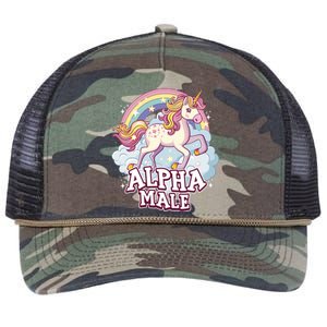 Unicorn Alpha Male Funny Sarcastic Ironic Gift Retro Rope Trucker Hat Cap