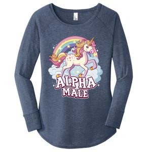 Unicorn Alpha Male Funny Sarcastic Ironic Gift Women's Perfect Tri Tunic Long Sleeve Shirt