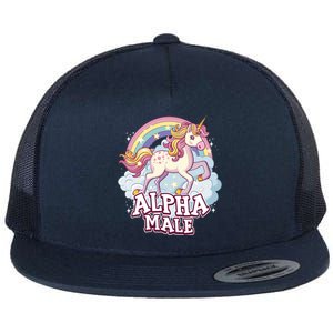 Unicorn Alpha Male Funny Sarcastic Ironic Gift Flat Bill Trucker Hat