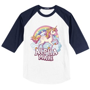 Unicorn Alpha Male Funny Sarcastic Ironic Gift Baseball Sleeve Shirt