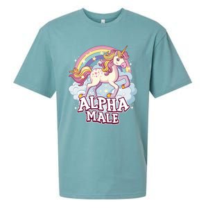 Unicorn Alpha Male Funny Sarcastic Ironic Gift Sueded Cloud Jersey T-Shirt