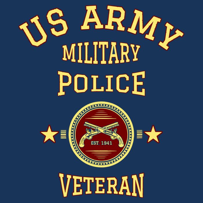 US Army Military Police Veteran Police 7 Panel Mesh Trucker Snapback Hat