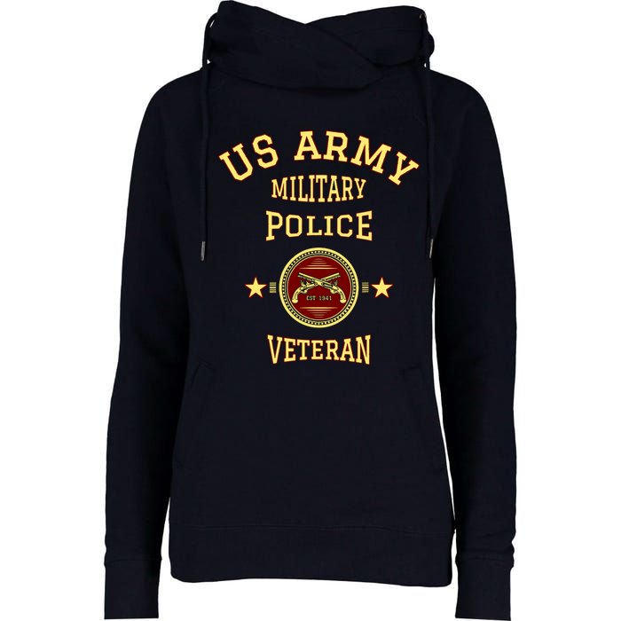 US Army Military Police Veteran Police Womens Funnel Neck Pullover Hood