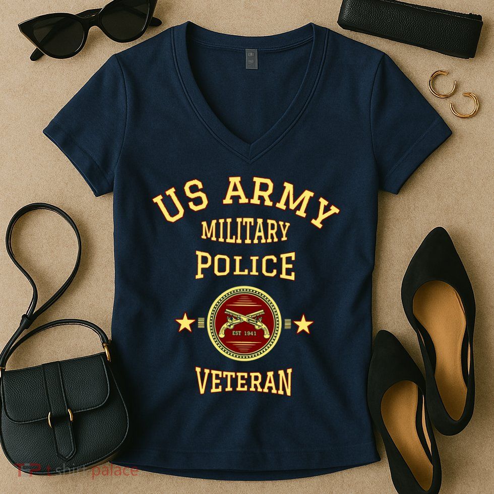 US Army Military Police Veteran Police Women's V-Neck T-Shirt