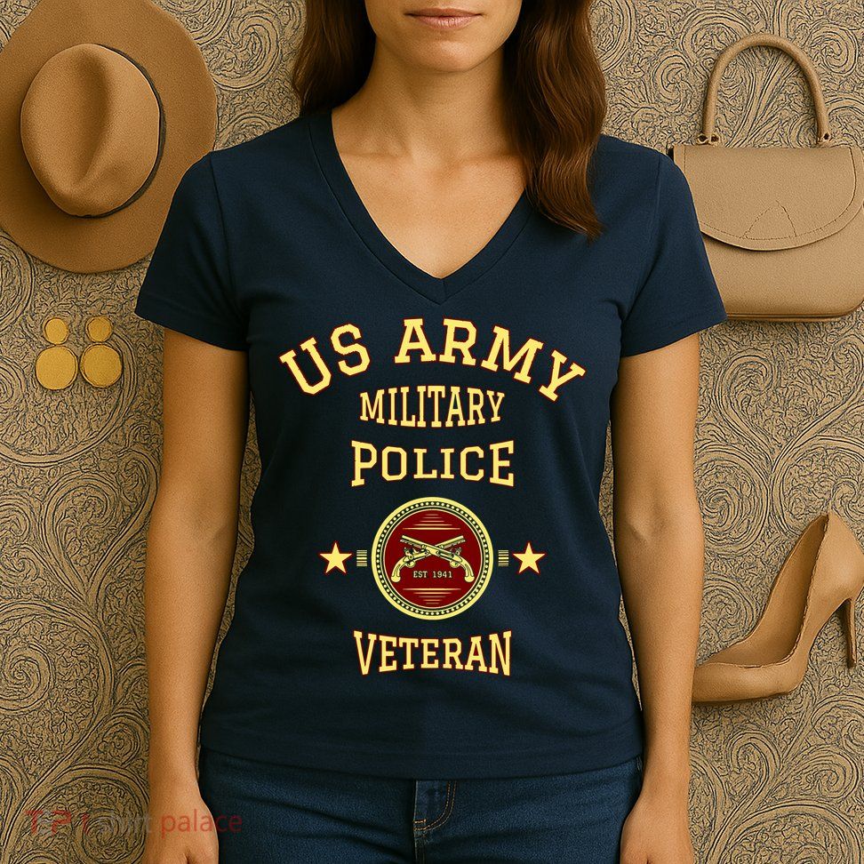 US Army Military Police Veteran Police Women's V-Neck T-Shirt