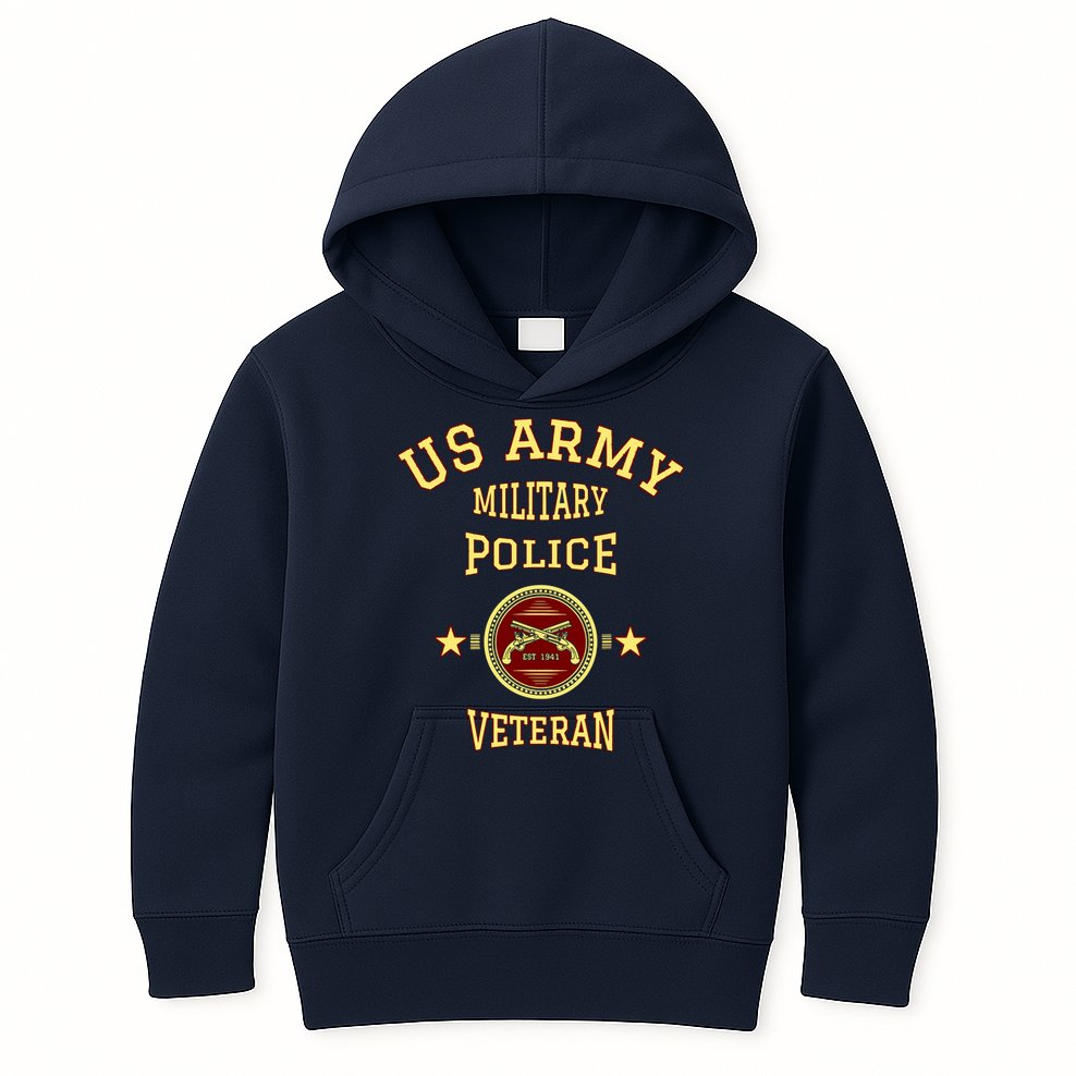 US Army Military Police Veteran Police Kids Hoodie