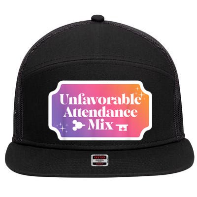 Unfavorable Attendance Mix 7 Panel Mesh Trucker Snapback Hat