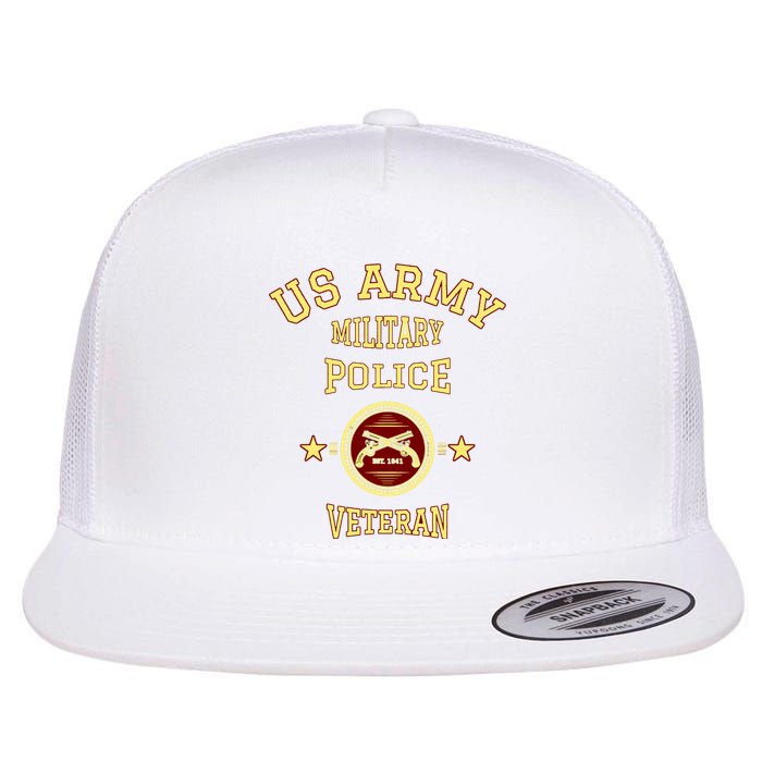 US Army Military Police Veteran Police Officer Retirement Flat Bill Trucker Hat