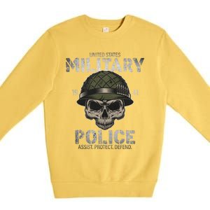 Us American Military Police Corps Skeleton Memorial July 4th Great Gift Premium Crewneck Sweatshirt