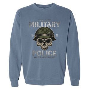 Us American Military Police Corps Skeleton Memorial July 4th Great Gift Garment-Dyed Sweatshirt