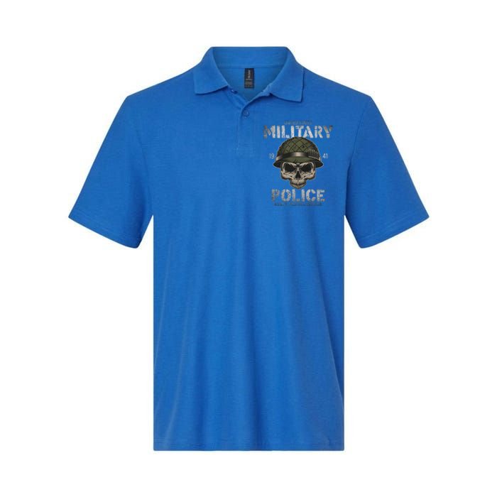 Us American Military Police Corps Skeleton Memorial July 4th Great Gift Softstyle Adult Sport Polo