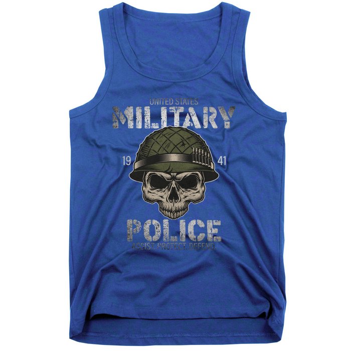 Us American Military Police Corps Skeleton Memorial July 4th Great Gift Tank Top