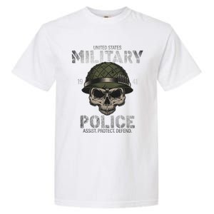 Us American Military Police Corps Skeleton Memorial July 4th Great Gift Garment-Dyed Heavyweight T-Shirt