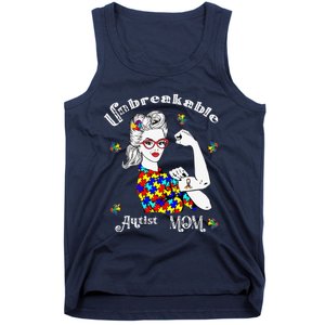 Unbreakable Autist Mom Autistic Autism Awareness Day Tank Top