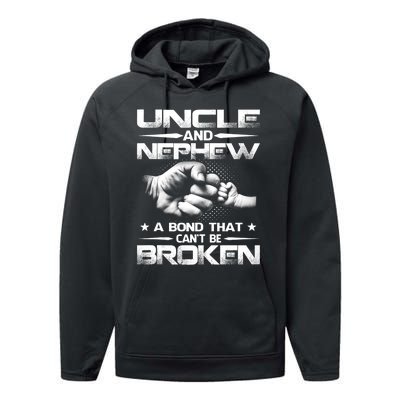 Uncle And Nephew A Bond That Can't Be Broken Family Performance Fleece Hoodie