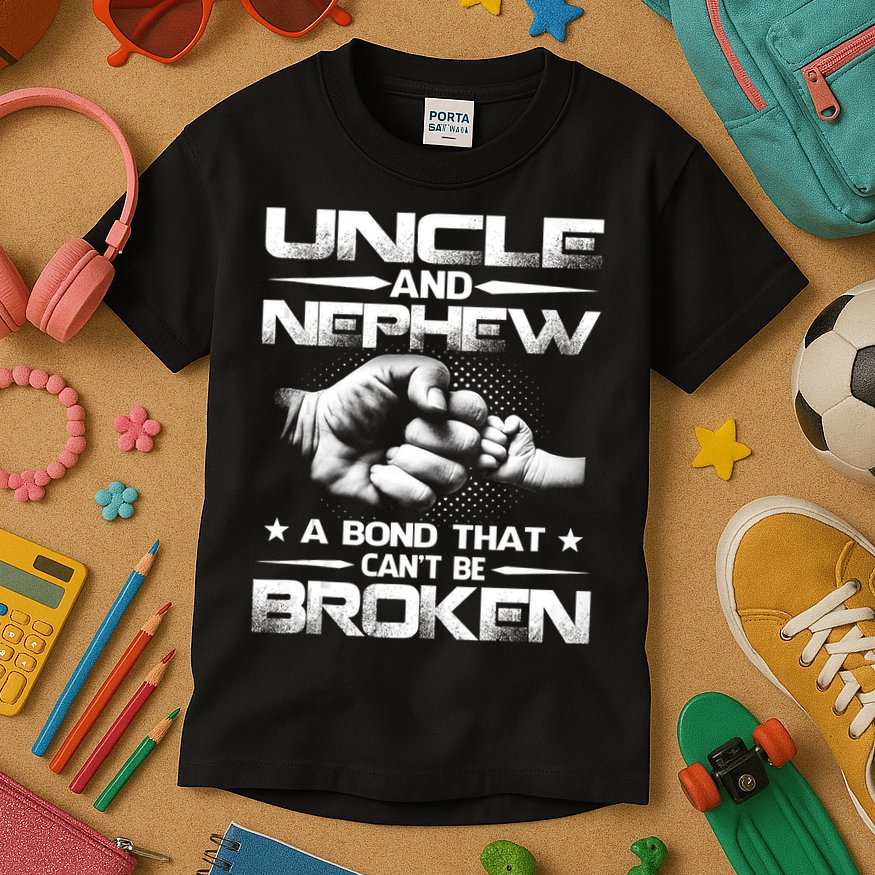 Uncle And Nephew A Bond That Can't Be Broken Family Kids T-Shirt