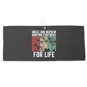 Uncle And Nephew Hunting Partners Hunting Buddies Meaningful Gift Large Microfiber Waffle Golf Towel