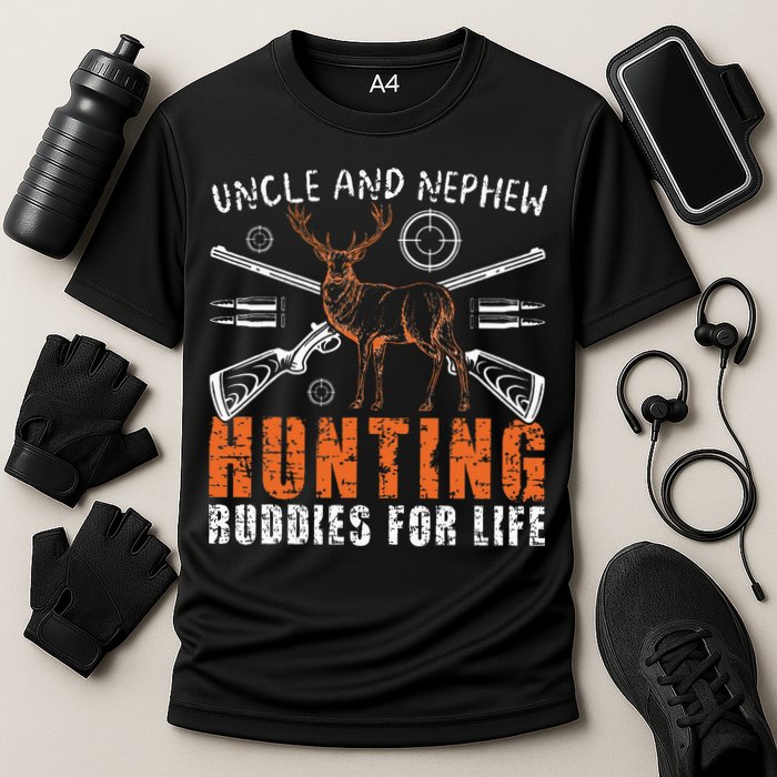 Uncle And Nephew Hunting Buddies Uncle And Nephew Cooling Performance Crew T-Shirt