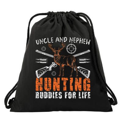 Uncle And Nephew Hunting Buddies Uncle And Nephew Drawstring Bag