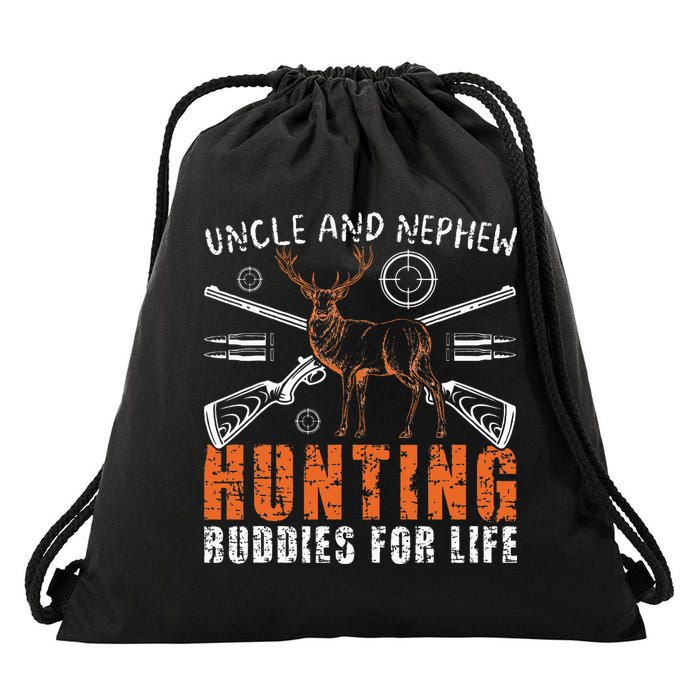 Uncle And Nephew Hunting Buddies Uncle And Nephew Drawstring Bag