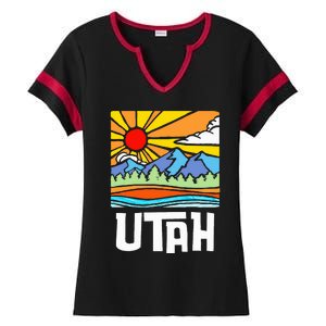 Utah Artistic Nature & Mountains Ladies Halftime Notch Neck Tee