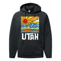 Utah Artistic Nature & Mountains Performance Fleece Hoodie