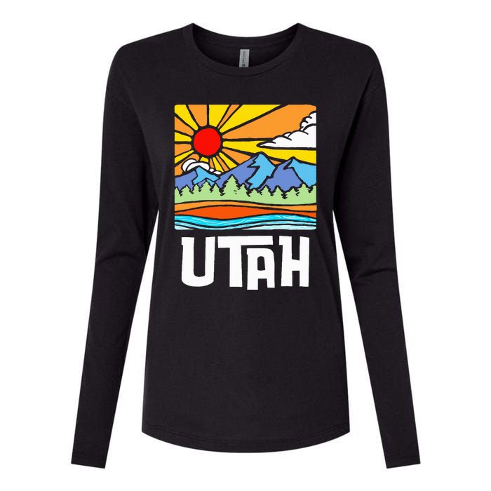 Utah Artistic Nature & Mountains Womens Cotton Relaxed Long Sleeve T-Shirt