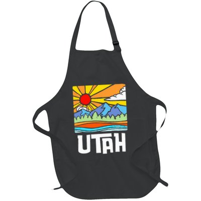 Utah Artistic Nature & Mountains Full-Length Apron With Pockets
