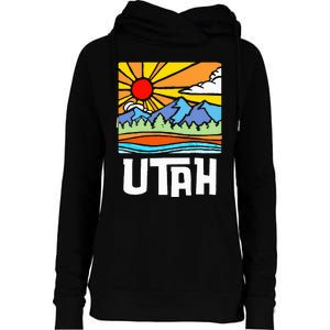 Utah Artistic Nature & Mountains Womens Funnel Neck Pullover Hood