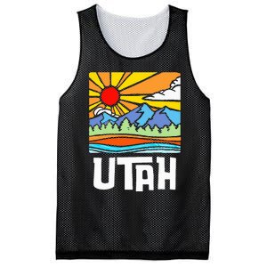 Utah Artistic Nature & Mountains Mesh Reversible Basketball Jersey Tank