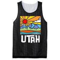 Utah Artistic Nature & Mountains Mesh Reversible Basketball Jersey Tank