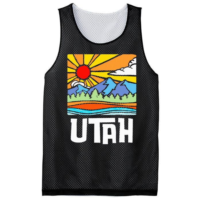 Utah Artistic Nature & Mountains Mesh Reversible Basketball Jersey Tank