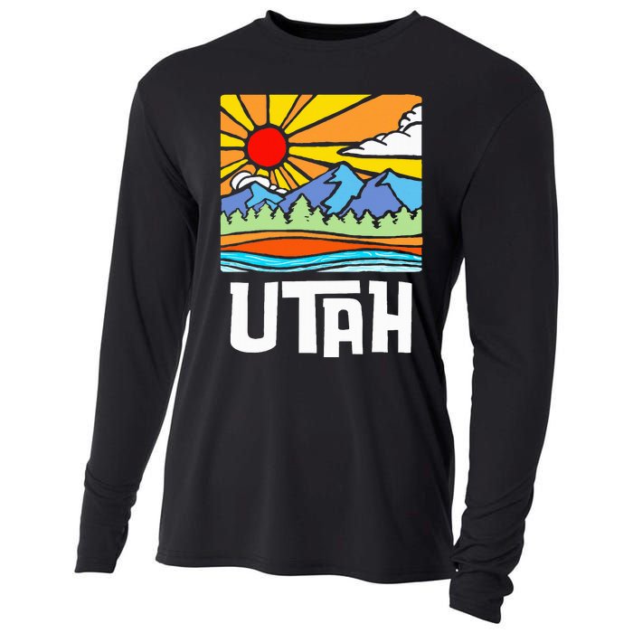 Utah Artistic Nature & Mountains Cooling Performance Long Sleeve Crew