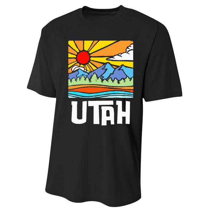 Utah Artistic Nature & Mountains Performance Sprint T-Shirt