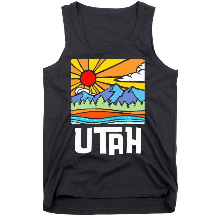 Utah Artistic Nature & Mountains Tank Top