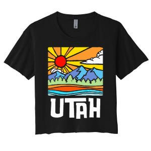 Utah Artistic Nature & Mountains Women's Crop Top Tee