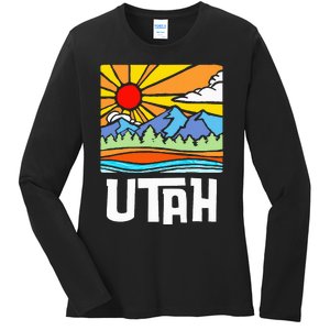 Utah Artistic Nature & Mountains Ladies Long Sleeve Shirt