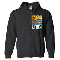 Utah Artistic Nature & Mountains Full Zip Hoodie