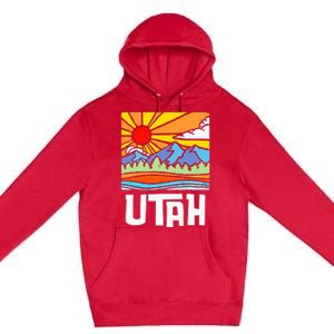 Utah Artistic Nature & Mountains Premium Pullover Hoodie