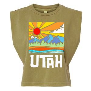 Utah Artistic Nature & Mountains Garment-Dyed Women's Muscle Tee