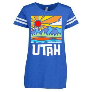 Utah Artistic Nature & Mountains Enza Ladies Jersey Football T-Shirt