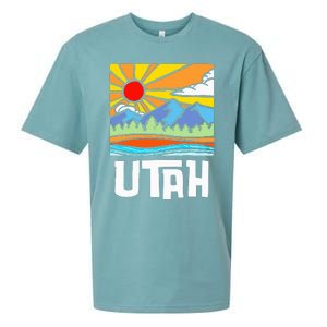 Utah Artistic Nature & Mountains Sueded Cloud Jersey T-Shirt