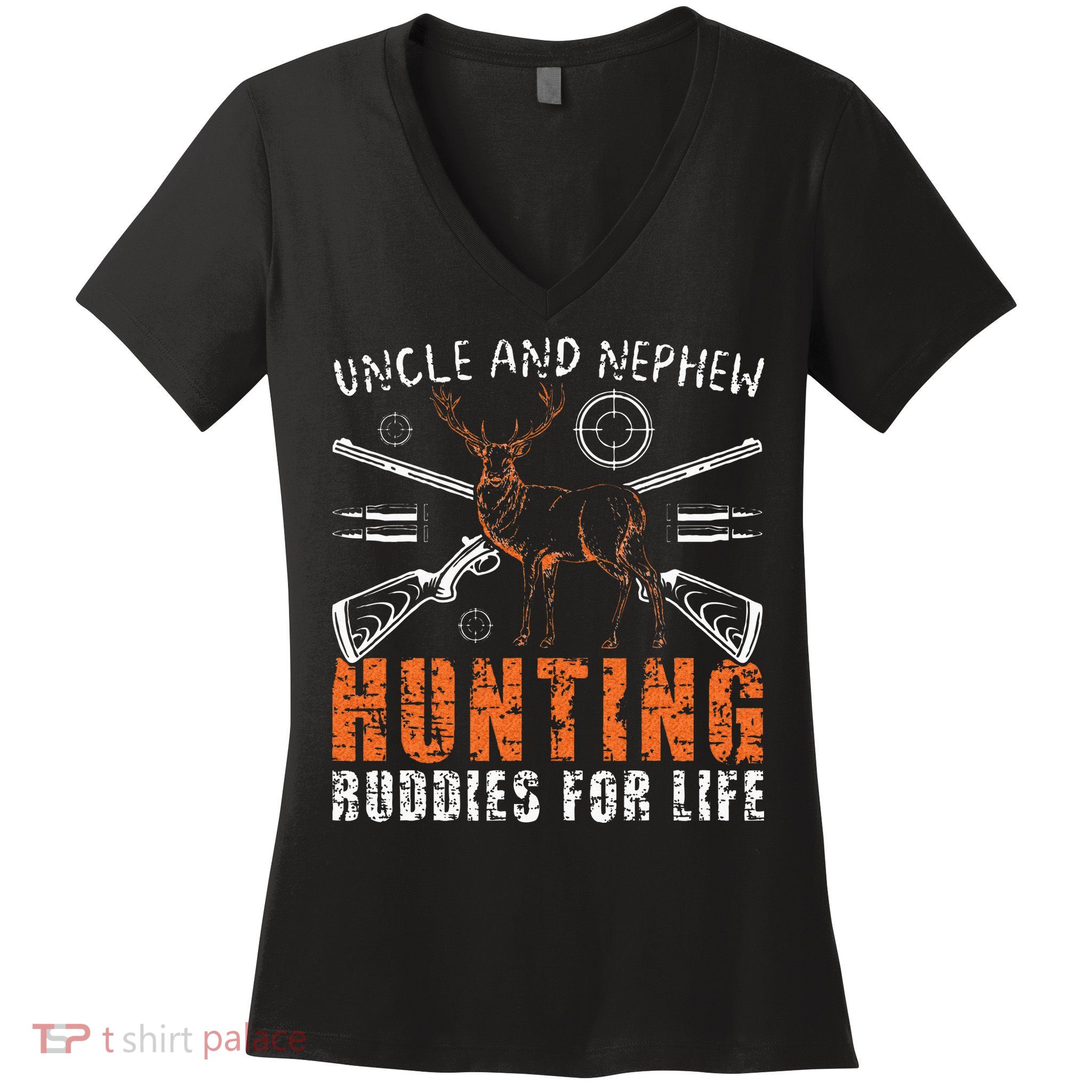 Uncle And Nephew Hunting Buddies Uncle And Nephew Women's V-Neck T-Shirt