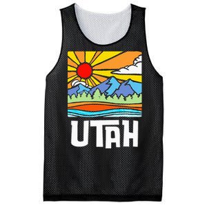 Utah Artistic Nature & Mountains Mesh Reversible Basketball Jersey Tank