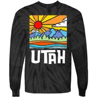 Utah Artistic Nature & Mountains Tie-Dye Long Sleeve Shirt