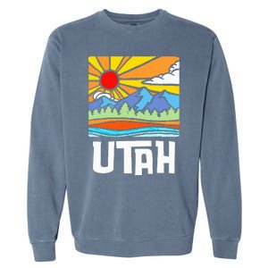 Utah Artistic Nature & Mountains Garment-Dyed Sweatshirt